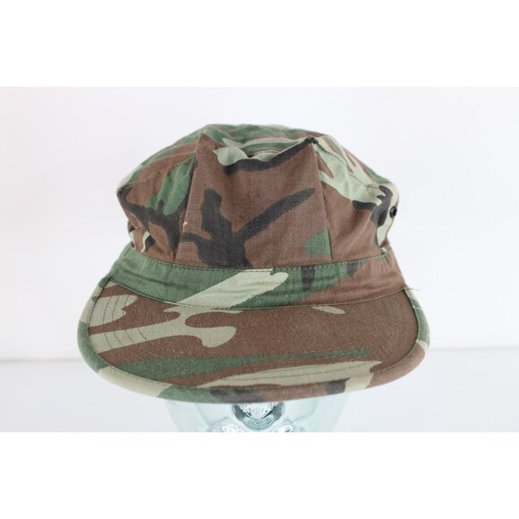 Vintage 60s 70s Streetwear Faded Military Style Camouflage Hat Cap 7 5/8 USA - Picture 1 of 9